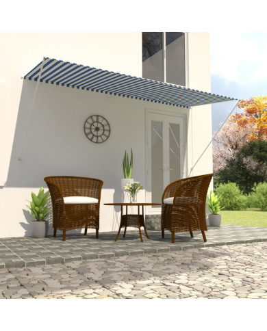 Auvent rétractable 300x150 cm Bleu et blanc | Mobilier & Déco