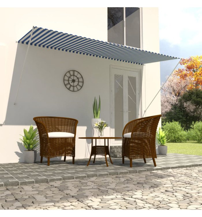 Auvent rétractable 300x150 cm Bleu et blanc | Mobilier & Déco