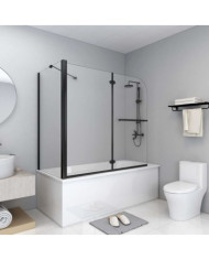 Cabine de douche pliante ESG 120x68x130 cm noir | Mobilier & Déco