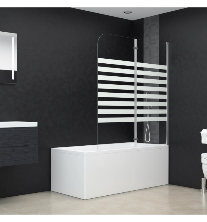 Enclos de bain 120x140 cm Verre trempé Rayures | Mobilier & Déco