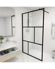 Paroi de douche à l'italienne avec verre trempé Noir 115x195 cm | Mobilier & Déco