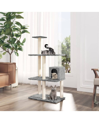 Arbre à chat avec griffoirs en sisal Gris clair 119 cm | Mobilier & Déco