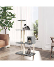 Arbre à chat avec griffoirs en sisal Gris clair 119 cm | Mobilier & Déco