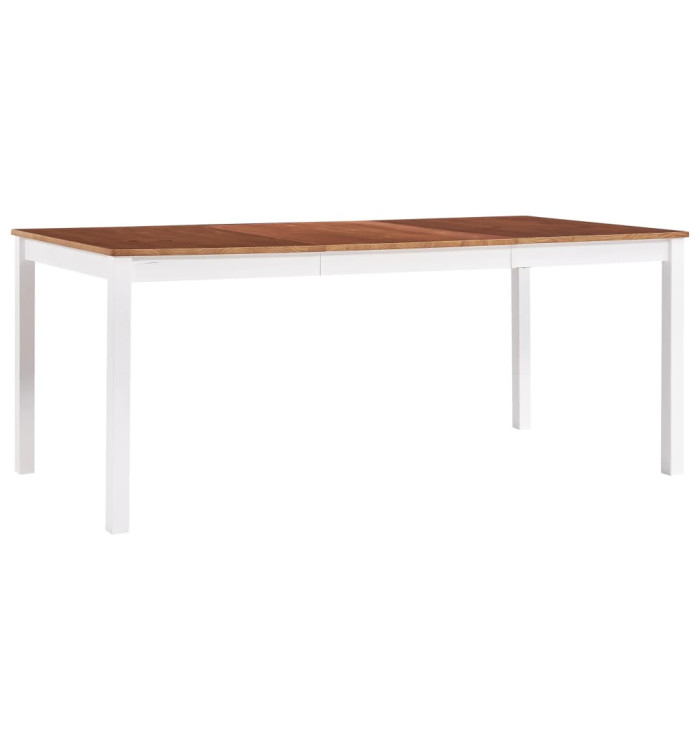 Table à manger Blanc et marron 180x90x73 cm Bois de pin | Mobilier & Déco