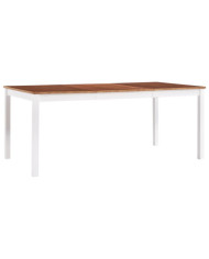 Table à manger Blanc et marron 180x90x73 cm Bois de pin | Mobilier & Déco
