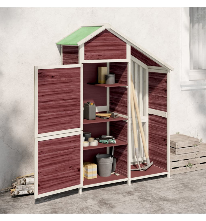 Abri à outils de jardin moka 120x53,5x170 cm bois massif pin | Mobilier & Déco