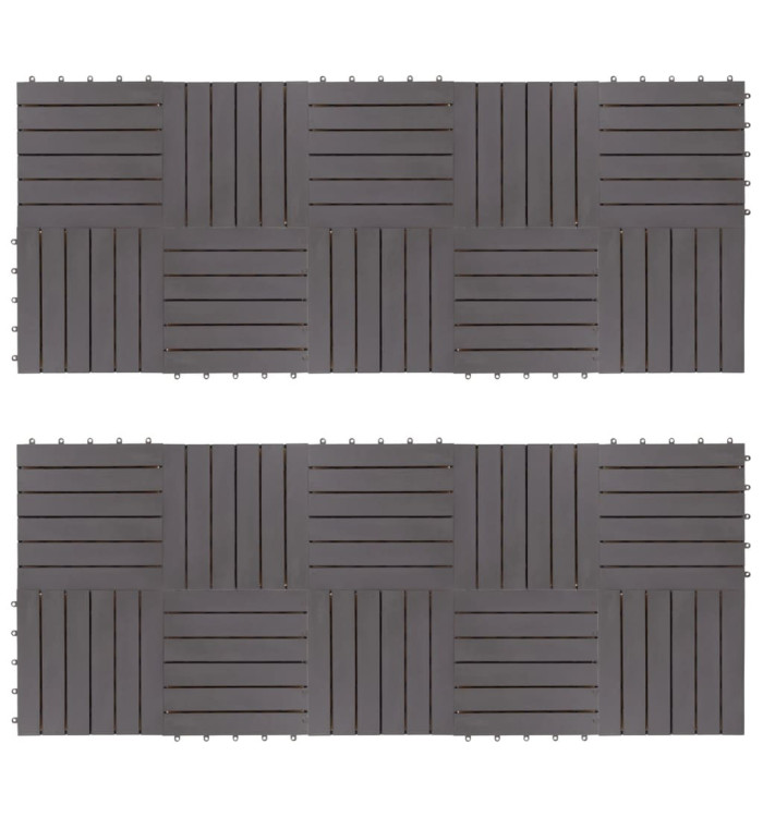 Carreaux de terrasse 20pcs Délavage gris 30x30 cm Acacia solide | Mobilier & Déco