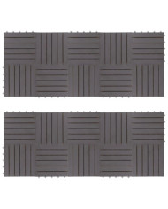 Carreaux de terrasse 20pcs Délavage gris 30x30 cm Acacia solide | Mobilier & Déco