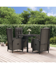 Ensemble à manger de jardin coussins 5pcs Noir Résine tressée | Mobilier & Déco