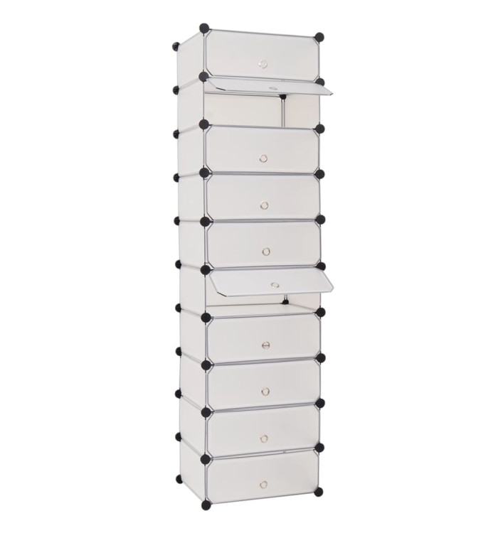 Armoire à chaussures avec 10 compartiments Blanc | Mobilier & Déco