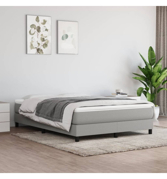 Cadre de lit sans matelas gris clair 140x190 cm tissu | Mobilier & Déco
