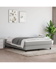 Cadre de lit sans matelas gris clair 140x190 cm tissu | Mobilier & Déco