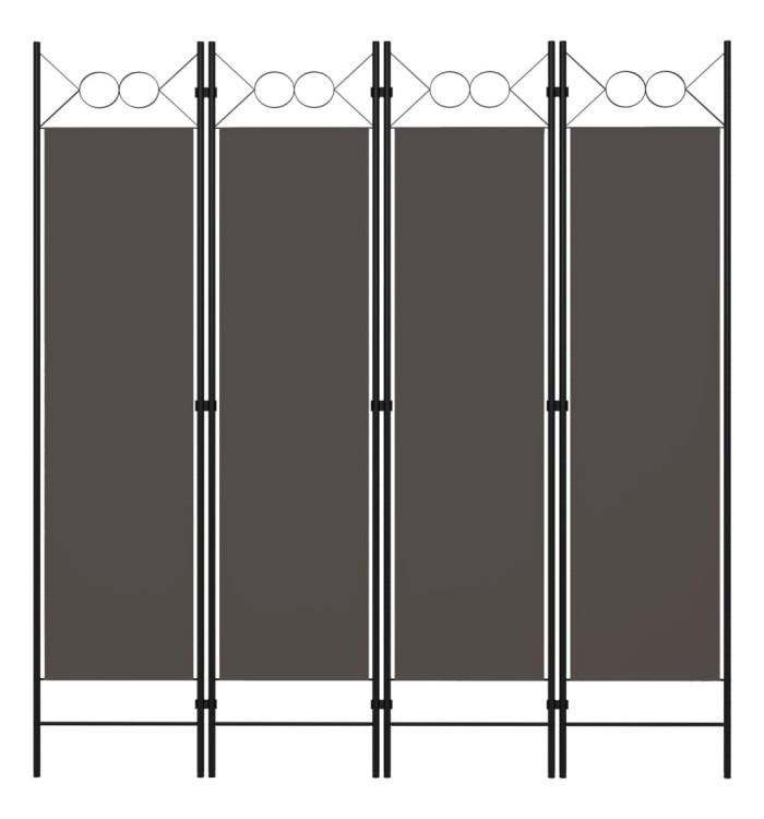 Cloison de séparation 4 panneaux Anthracite 160 x 180 cm | Mobilier & Déco