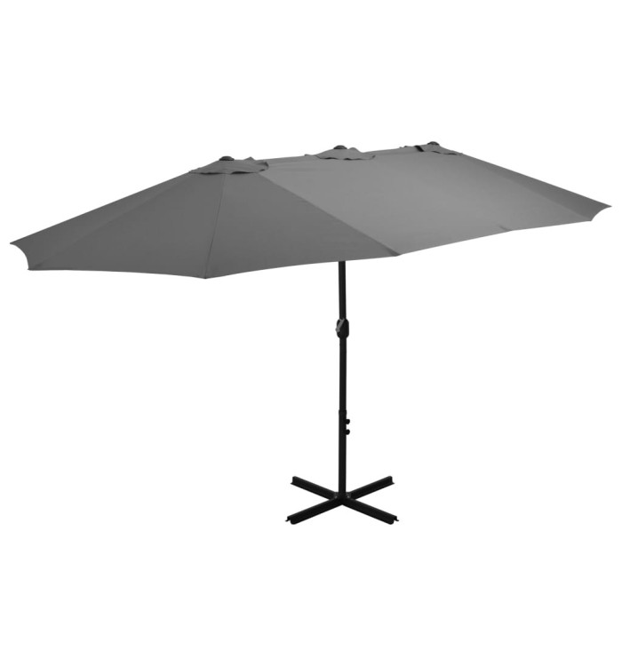 Parasol d'extérieur poteau en aluminium 460x270 cm anthracite | Mobilier & Déco