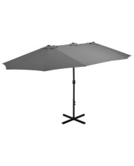 Parasol d'extérieur poteau en aluminium 460x270 cm anthracite | Mobilier & Déco