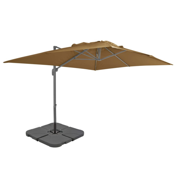 Parasol de jardin avec base portable taupe | Mobilier & Déco