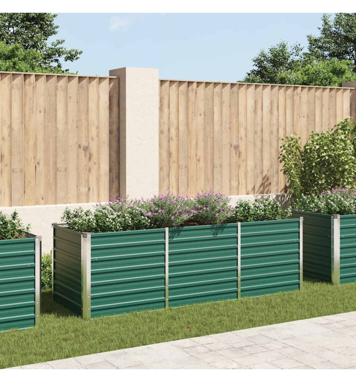 Lit surélevé de jardin Acier galvanisé 240x80x77 cm Vert | Mobilier & Déco