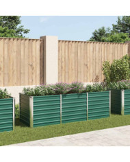 Lit surélevé de jardin Acier galvanisé 240x80x77 cm Vert | Mobilier & Déco