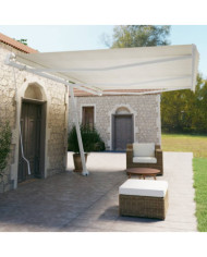 Auvent manuel rétractable sur pied 600x350 cm Crème | Mobilier & Déco