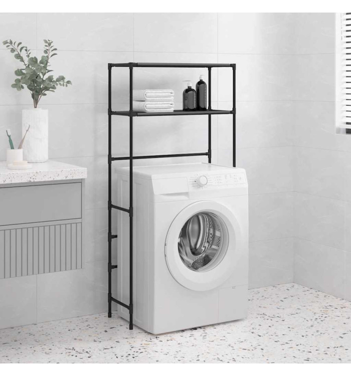Support de rangement 2 niveaux sur la machine à laver Noir Fer | Mobilier & Déco