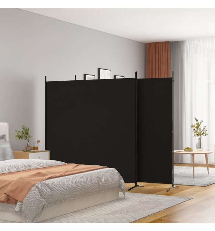 Cloison de séparation 3 panneaux Noir 525x180 cm Tissu | Mobilier & Déco