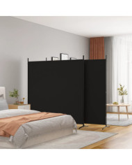 Cloison de séparation 3 panneaux Noir 525x180 cm Tissu | Mobilier & Déco