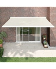 Auvent rétractable crème 4x3 m tissu et aluminium | Mobilier & Déco