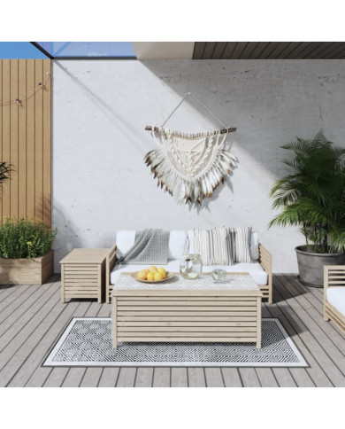 Tapis d'extérieur gris et blanc 80x150 cm design réversible | Mobilier & Déco