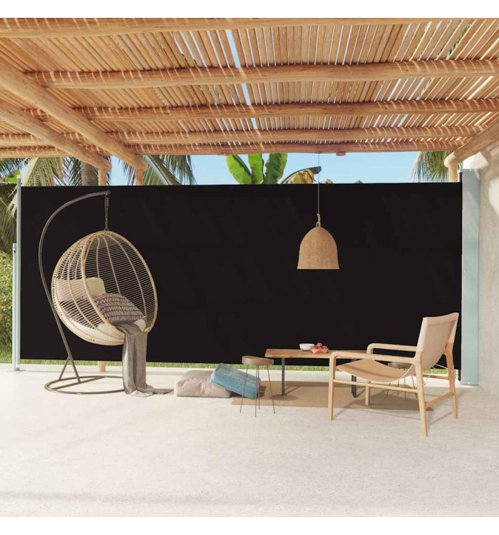 Auvent latéral rétractable de patio 220x600 cm Noir | Mobilier & Déco