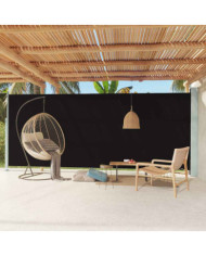 Auvent latéral rétractable de patio 220x600 cm Noir | Mobilier & Déco