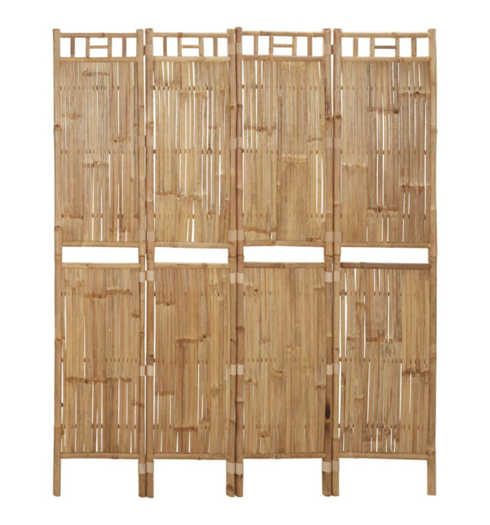 Cloison de séparation 4 panneaux Bambou 160x180 cm | Mobilier & Déco
