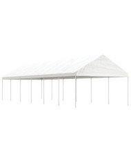 Belvédère avec toit blanc 13,38x4,08x3,22 m polyéthylène | Mobilier & Déco