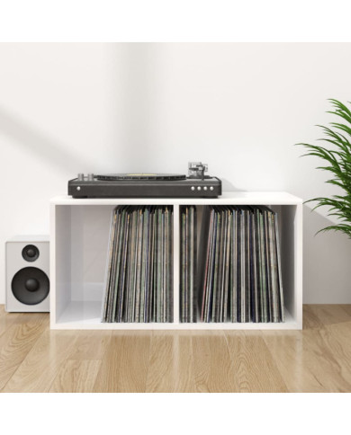 Boîte de rangement de vinyles Blanc brillant 71x34x36 cm | Mobilier & Déco