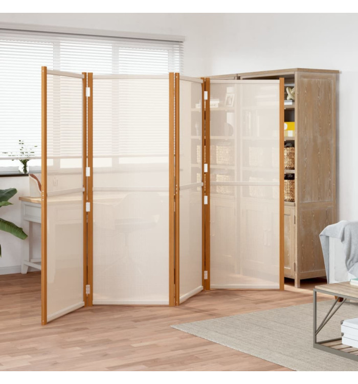 Cloison de séparation 4 panneaux Blanc crème 280x180 cm | Mobilier & Déco