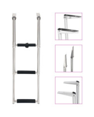Échelle d'embarquement pliable 3 marches Acier inoxydable | Mobilier & Déco