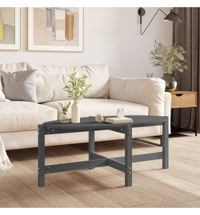 Table basse Gris 118x63x45 cm Bois massif de pin | Mobilier & Déco