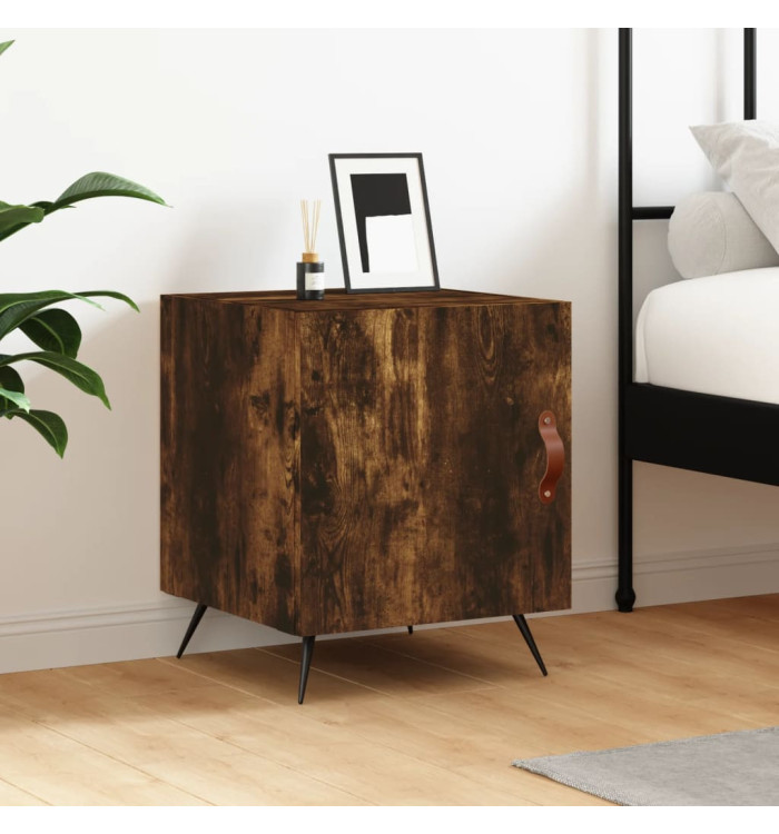 Table de chevet chêne fumé 40x40x50 cm bois d'ingénierie | Mobilier & Déco