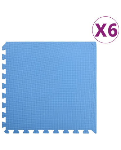 Tapis de sol 6 pcs 2,16 ㎡ EVA Mousse Bleu | Mobilier & Déco