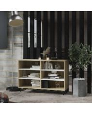Buffet blanc et chêne sonoma 103,5x35x70 cm bois d'ingénierie | Mobilier & Déco