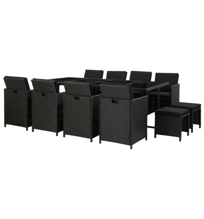 Ensemble à manger d'extérieur 13 pcs coussins Résine tressée | Mobilier & Déco