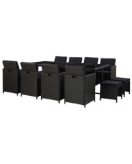 Ensemble à manger d'extérieur 13 pcs coussins Résine tressée | Mobilier & Déco