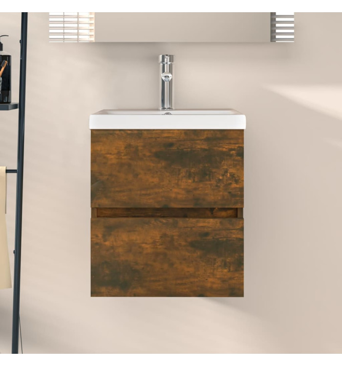 Armoire d'évier Chêne fumé 41x38,5x45 cm Bois d'ingénierie | Mobilier & Déco