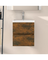 Armoire d'évier Chêne fumé 41x38,5x45 cm Bois d'ingénierie | Mobilier & Déco