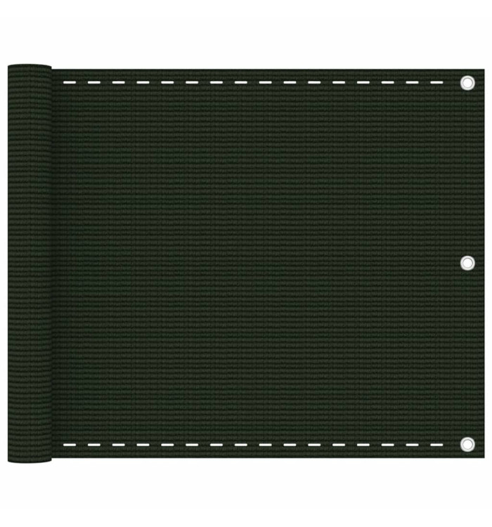 Écran de balcon Vert foncé 75x500 cm PEHD | Mobilier & Déco