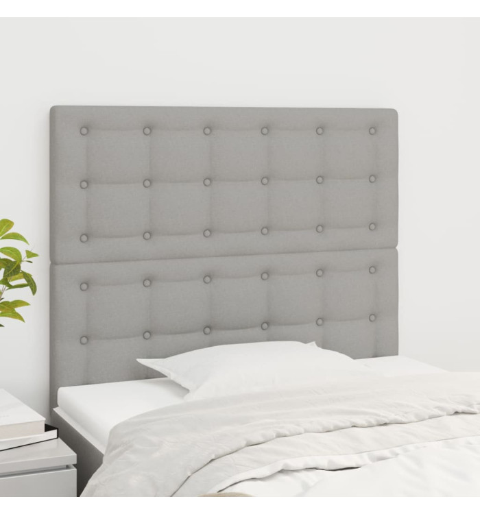 Têtes de lit 2 pcs Gris clair 100x5x78/88 cm Tissu | Mobilier & Déco