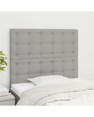 Têtes de lit 2 pcs Gris clair 100x5x78/88 cm Tissu | Mobilier & Déco