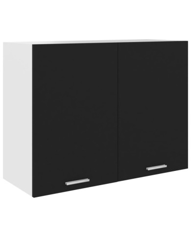 Armoire suspendue "Lyon" Noir 80x31x60 cm Bois d’ingénierie | Mobilier & Déco