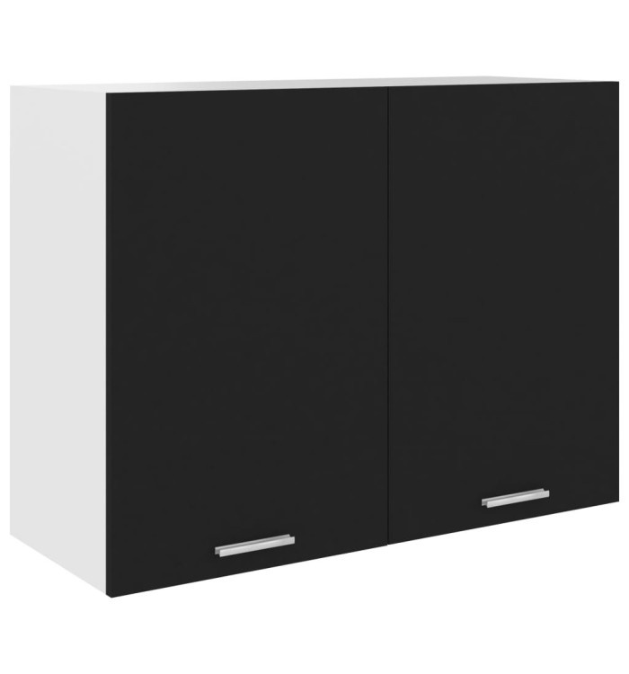 Armoire suspendue "Lyon" Noir 80x31x60 cm Bois d’ingénierie | Mobilier & Déco