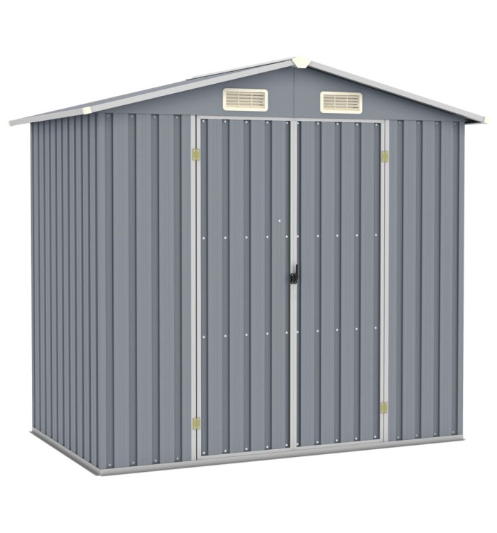 Abri de jardin Gris 205x129x183 cm Acier galvanisé | Mobilier & Déco