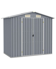 Abri de jardin Gris 205x129x183 cm Acier galvanisé | Mobilier & Déco